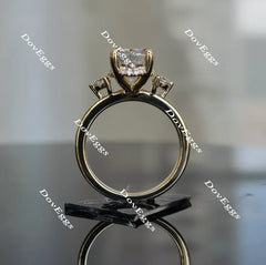 The Katherine-Oval side stone moissanite engagement ring| Doveggs