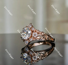 Floral engagement ring only semi-mount only(Exclusively to DovEggs Stones)