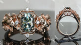 The Misty angel-Oval art deco colored moissanite emgagement ring| Doveggs