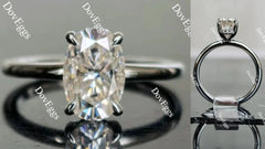 Oval hidden halo moissanite engagement ring| Doveggs