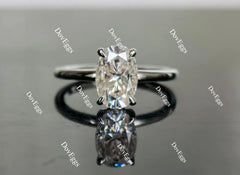 Oval hidden halo moissanite engagement ring| Doveggs