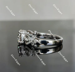 Doveggs art deco pave engagement ring only semi-mount only(Exclusively to DovEggs Stones)