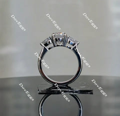 Oval three stones moissanite engagement ring| Doveggs