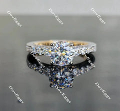 Doveggs side stone channel set engagement ring only semi-mount only(Exclusively to DovEggs Stones)