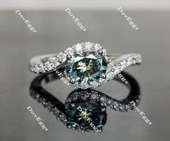 The Bella Daija-Oval curved moissanite engagement ring| Doveggs