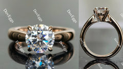 Doveggs round solitaire moissanite engagement ring