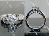 Doveggs half eternity pave engagement ring only semi-mount only(Exclusively to DovEggs Stones)