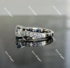 Doveggs half eternity pave engagement ring only semi-mount only(Exclusively to DovEggs Stones)