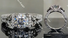 Anam Charaid art deco pave engagement ring only semi-mount only(Exclusively to DovEggs Stones)
