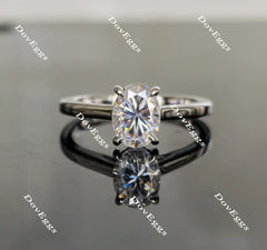 Oval solitaire oval moissanite engagement ring| Doveggs