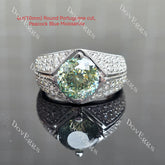 Doveggs round pave moissanite engagement ring