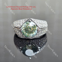 Doveggs round pave moissanite engagement ring