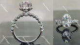 Oval half eternity moissanite engagement ring| Doveggs
