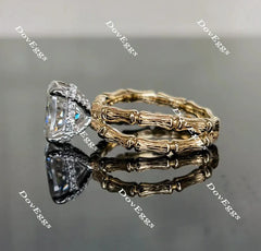 Curved bamboo engagement ring only semi-mount only(Exclusively to DovEggs Stones)