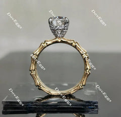 Curved bamboo engagement ring only semi-mount only(Exclusively to DovEggs Stones)