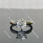 (size 7.75) Doveggs sterling silver 2ct GHI color round moissanite engagement ring