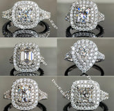 DovEggs double halo moissanite engagement ring