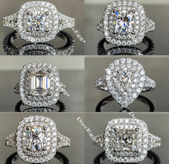 DovEggs double halo moissanite engagement ring