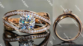 Doveggs curved engagement ring only semi-mount only(Exclusively to DovEggs Stones)