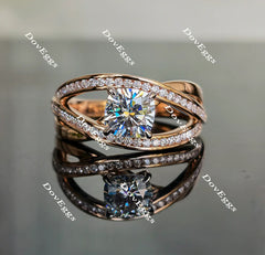 Doveggs curved engagement ring only semi-mount only(Exclusively to DovEggs Stones)