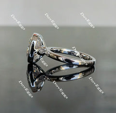 Wendyann's- Oval bezel setting oval moissanite engagement ring| Doveggs