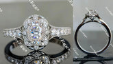 Doveggs half eternity engagement ring only semi-mount only(Exclusively to DovEggs Stones)