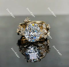 Oval leaves & vine moissanite engagement ring only| Doveggs