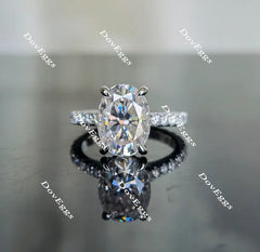 The Christina-Oval pave moissanite engagement ring| Doveggs