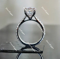 The Christina-Oval pave moissanite engagement ring| Doveggs