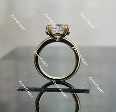 Oval solitaire moissanite double claw engagement ring| Doveggs