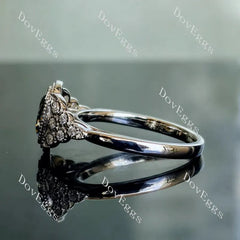 Atherine’s Joy-Oval side stones stardust grey moissanite engagement ring| DovEggs