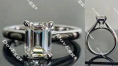 Bezel solitaire art deco engagement ring semi-mount only(Exclusively to DovEggs Stones)