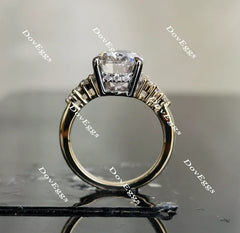 Sandra-Oval side stone moissanite engagement ring| Doveggs