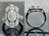 Doveggs halo pave engagement ring only semi-mount only(Exclusively to DovEggs Stones)