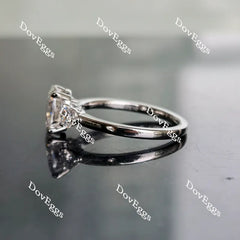 Oval three stones moissanite engagement ring| Doveggs
