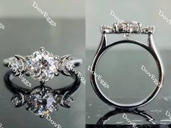 Doveggs half moon three-stone moissanite engagement ring