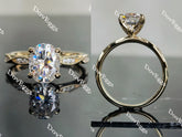 Oval art deco moissanite engagement ring| Doveggs