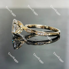 Oval art deco moissanite engagement ring| Doveggs