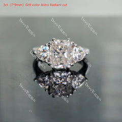 Three-stone lab diamond engagement ring semi-mount only(Exclusively to DovEggs Stones)