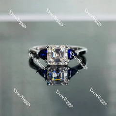 Three-stone lab diamond engagement ring semi-mount only(Exclusively to DovEggs Stones)