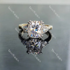Three-stone lab diamond engagement ring semi-mount only(Exclusively to DovEggs Stones)