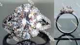 Oval split shank halo moissanite engagement ring| Doveggs