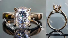 Bezel solitaire art deco engagement ring semi-mount only(Exclusively to DovEggs Stones)