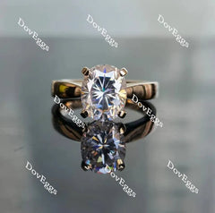Bezel solitaire art deco engagement ring semi-mount only(Exclusively to DovEggs Stones)