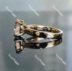Bezel solitaire art deco engagement ring semi-mount only(Exclusively to DovEggs Stones)