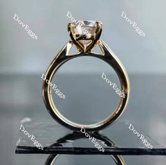 Bezel solitaire art deco engagement ring semi-mount only(Exclusively to DovEggs Stones)