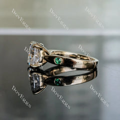 Oval art deco moissanite engagement ring| DovEggs