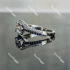 Doveggs curved band engagement ring only semi-mount only(Exclusively to DovEggs Stones)