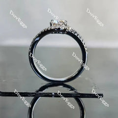 Doveggs curved band engagement ring only semi-mount only(Exclusively to DovEggs Stones)