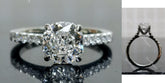 Octagon pave half eternity moissanite engagement ring| DovEggs